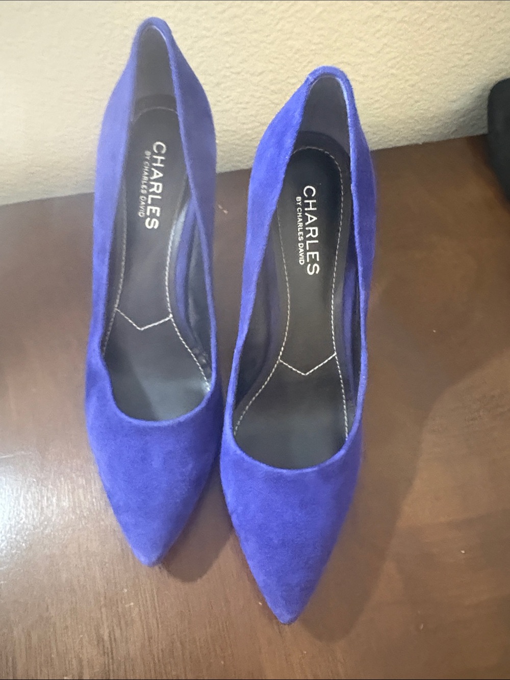 Charles By Charles David Royal Purple Suede Pointed Pumps